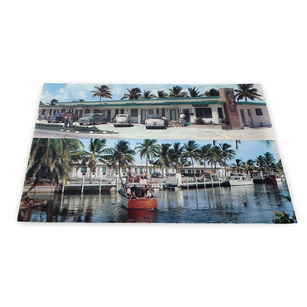 Unused Vintage Seacourt Motel Miami Beach Florida AAA Multi View Postcard Dexter